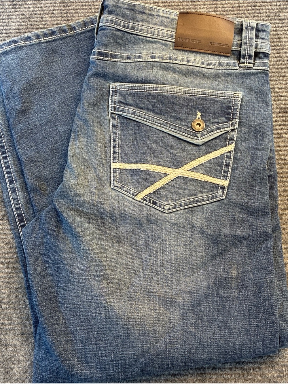 NWT T.K. Axel Men’s Slim Boot Cut Stretch Jeans 38x30 Faded Medium Wash